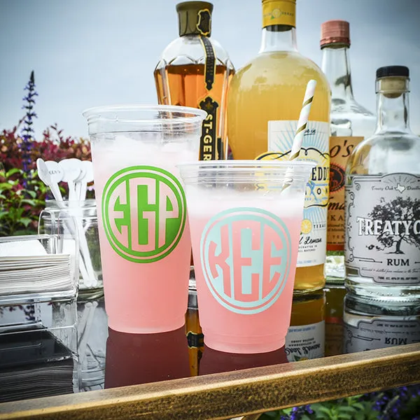 Monogram Soft Plastic Party Cups