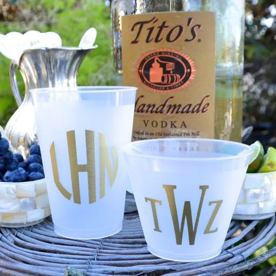 Monogrammed Clear Frost-Flex Party Cups