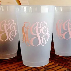 Monogrammed Clear Shatterproof Party Cups