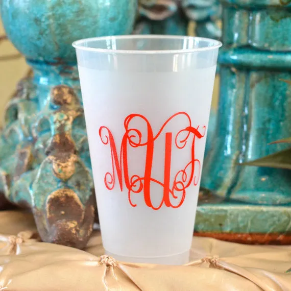 Monogrammed Clear Shatterproof Party Cups