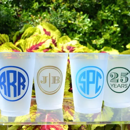 Monogrammed Frost Flex Cups with Border