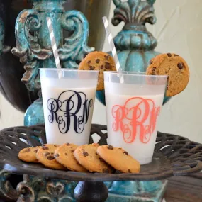 Monogrammed Frost Flex Plastic Cups