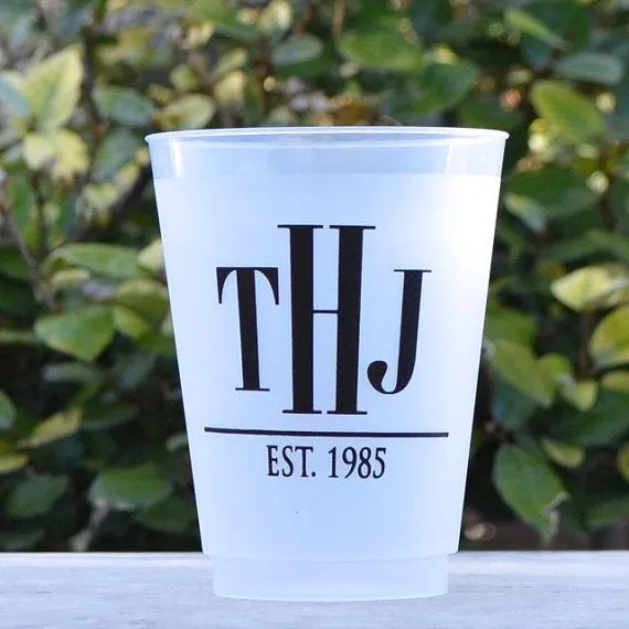 Monogrammed Frosted Cups