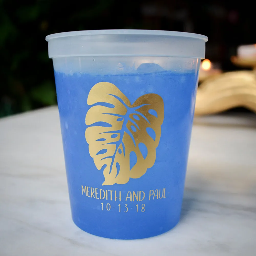 Monstera Leaf Stadium Mood Cups