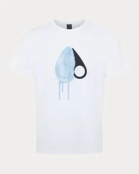 Moose Knuckles Augustine T-Shirt in White & Sky Blue