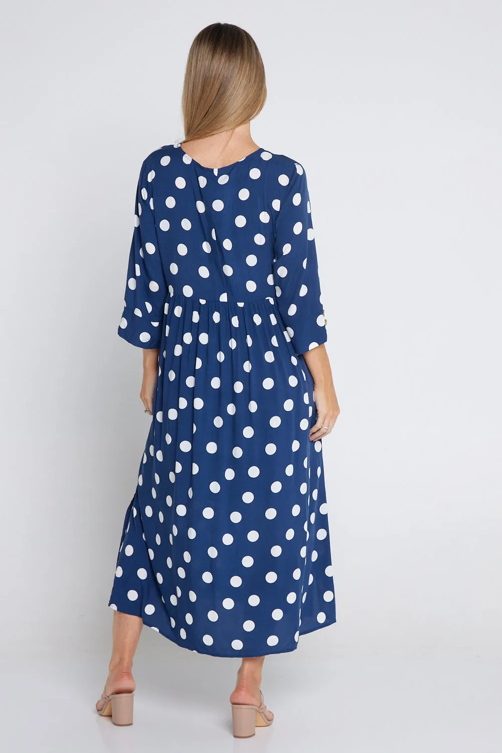 Morgan Dress - Navy/White Spot