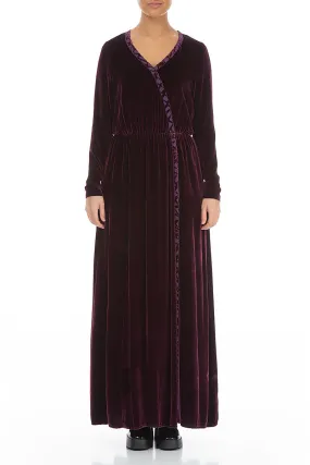 Mulberry Silk Velvet Maxi Dress