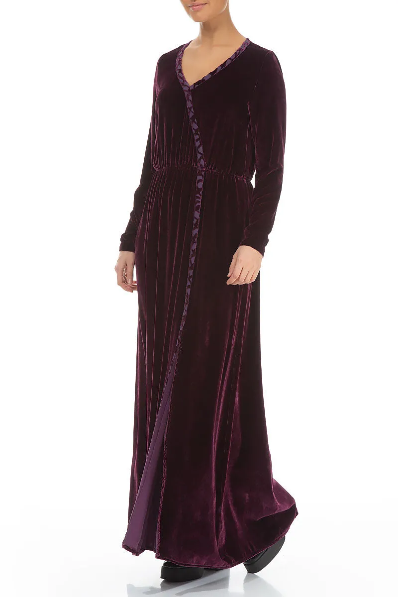 Mulberry Silk Velvet Maxi Dress