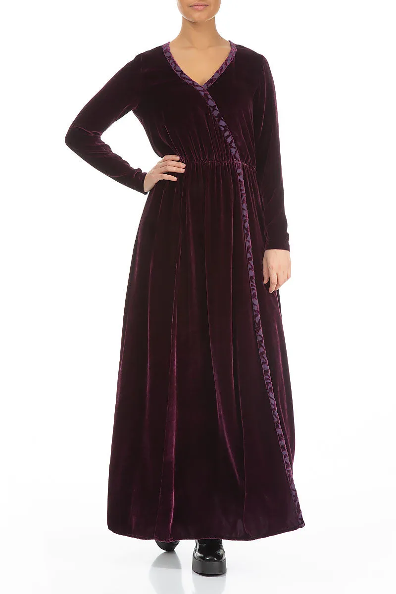 Mulberry Silk Velvet Maxi Dress