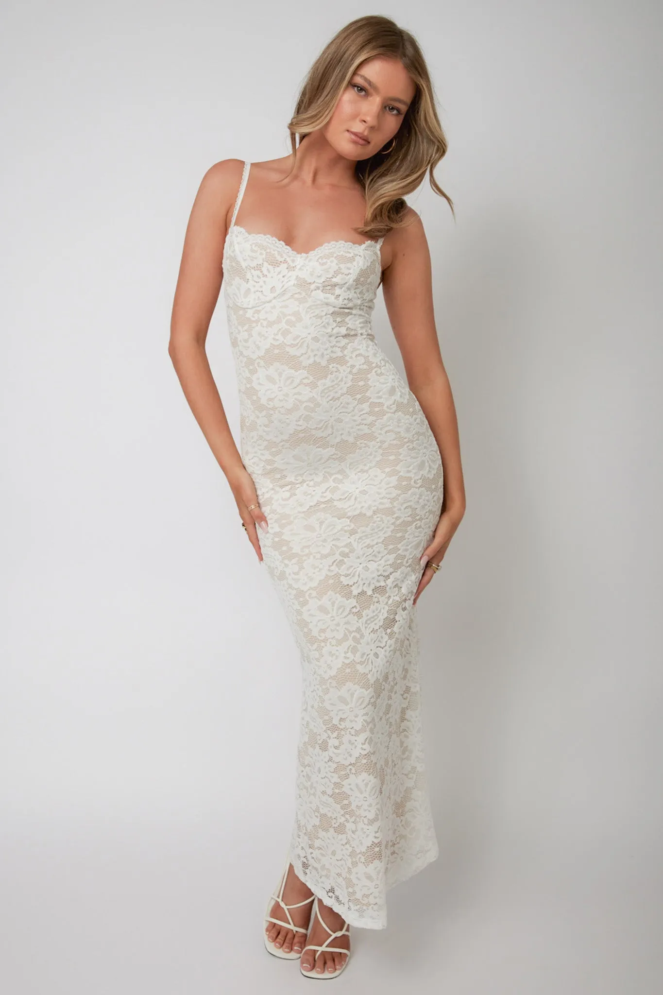 Must Be Love Lace Maxi Dress White