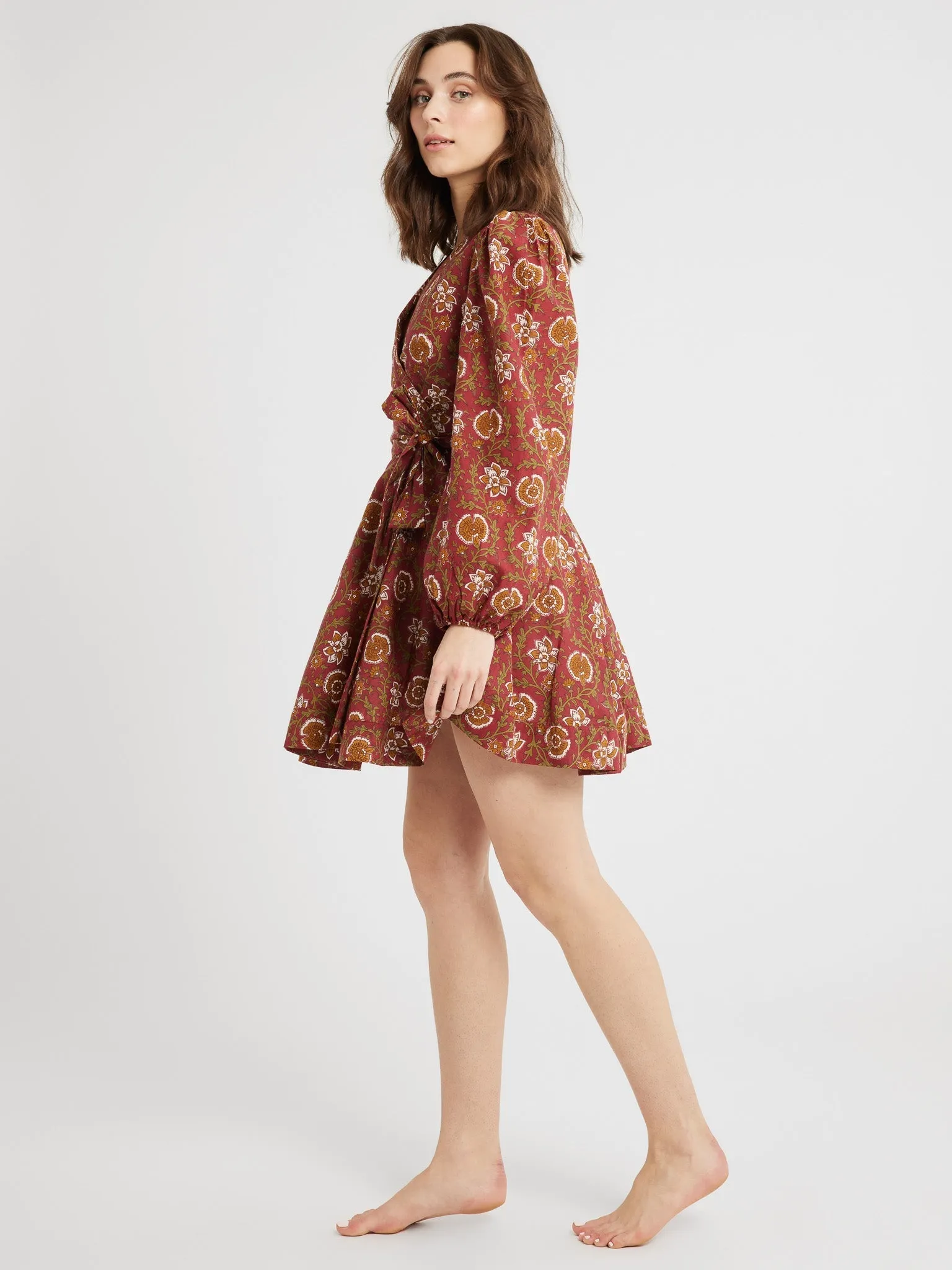 Nan Wrap Dress in Cinnabar