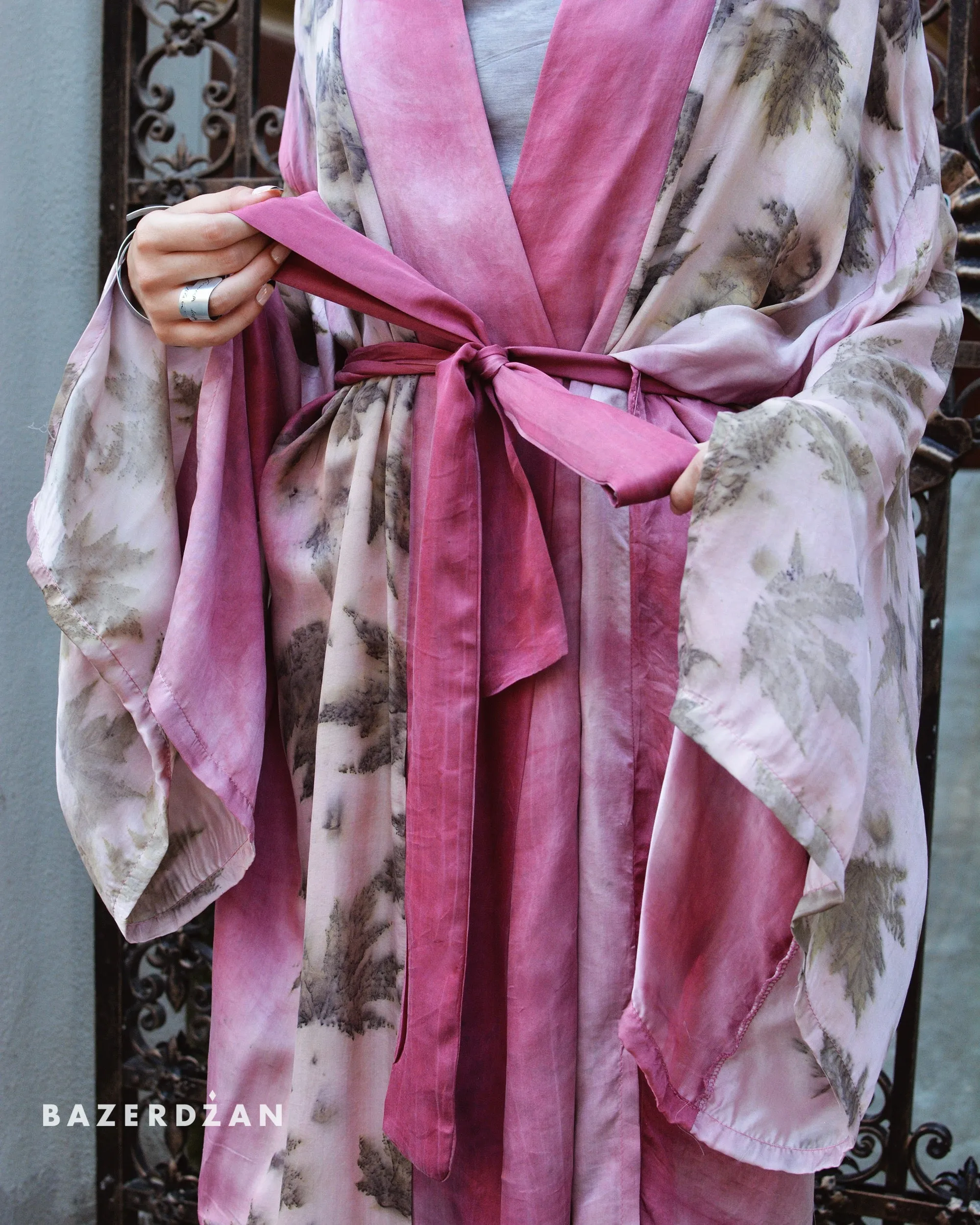 Naturally Dyed Silk Cardigan by Bazerdzan Wear x Keti Handmade