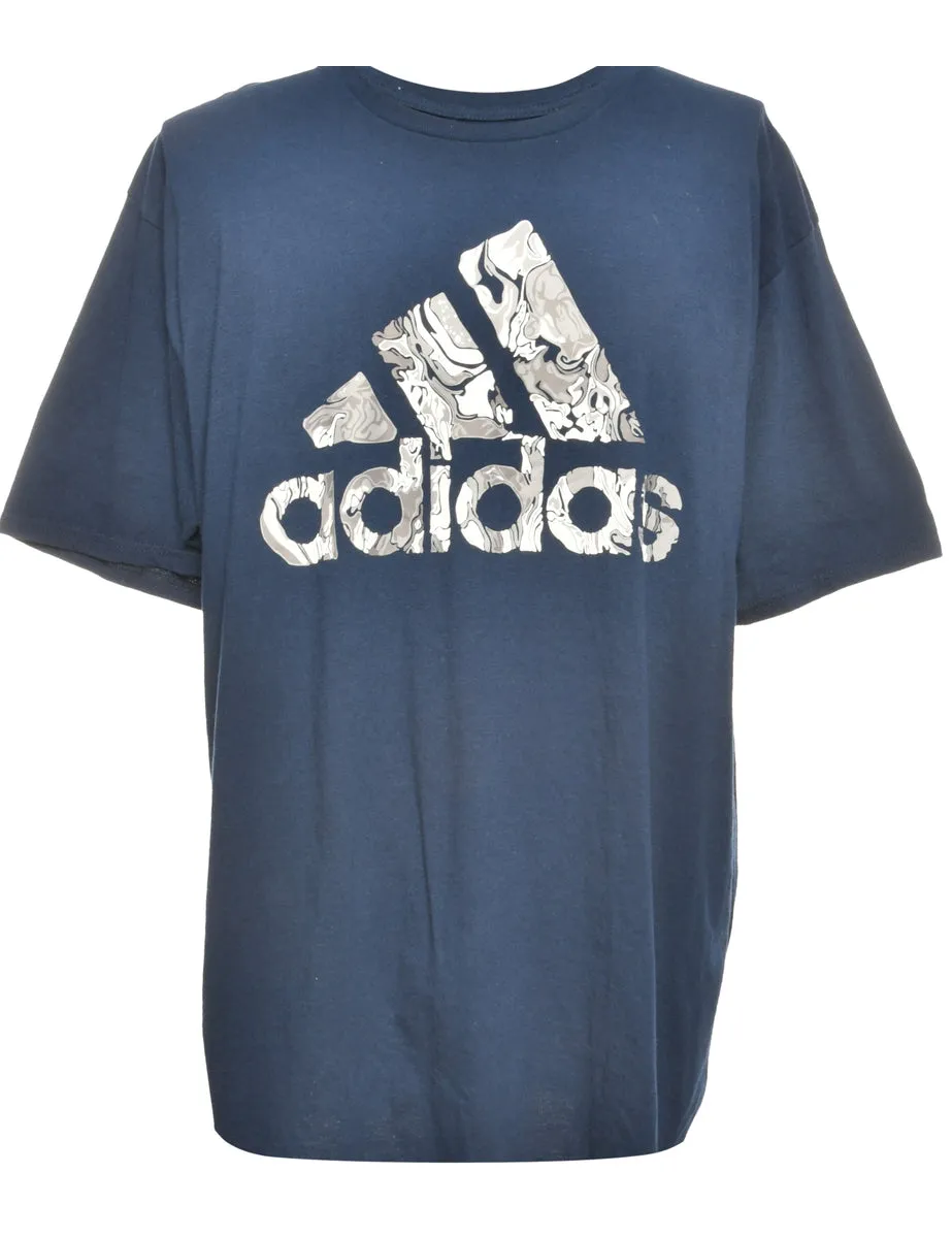 Navy Adidas Printed T-shirt - XL