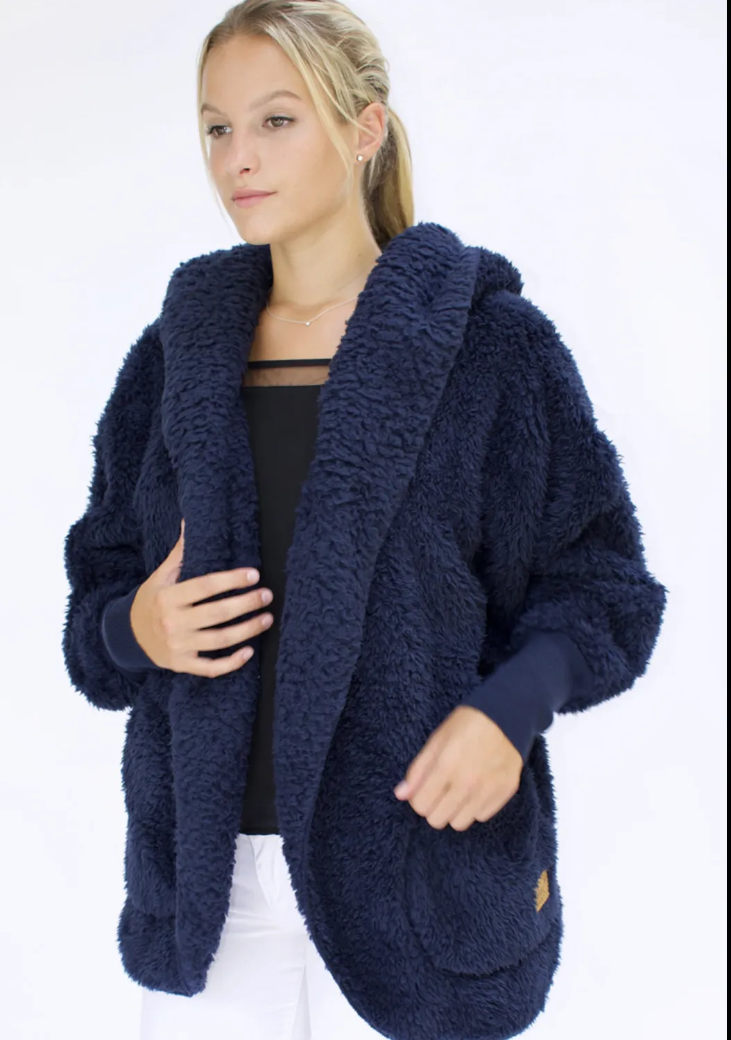 Navy Fleece Wrap