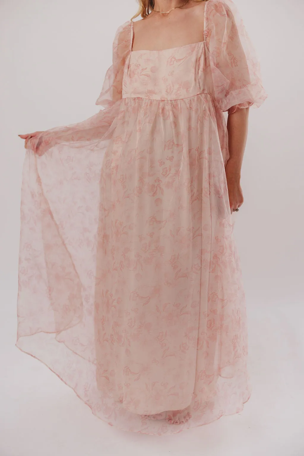 *New* Mona Maxi Dress with Smocking in Pink Floral - Bump Friendly & Inclusive Sizing (S-3XL)