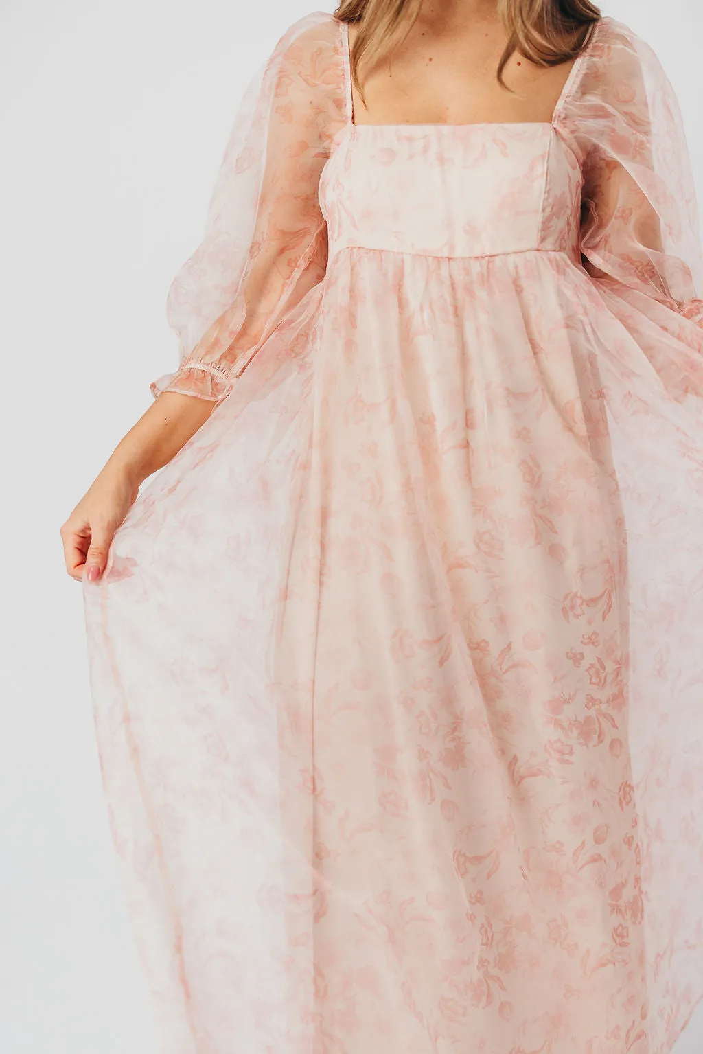 *New* Mona Maxi Dress with Smocking in Pink Floral - Bump Friendly & Inclusive Sizing (S-3XL)