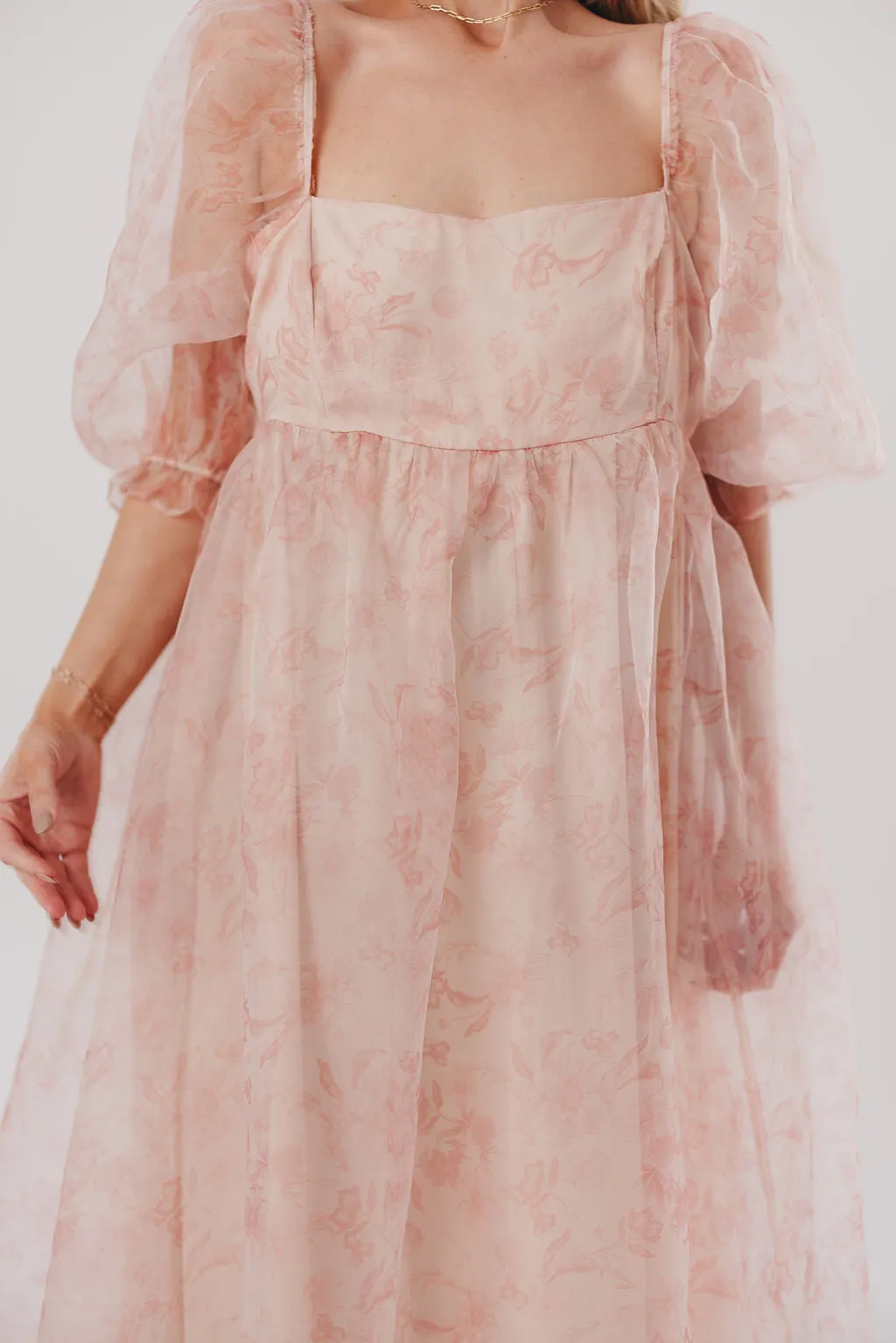 *New* Mona Maxi Dress with Smocking in Pink Floral - Bump Friendly & Inclusive Sizing (S-3XL)