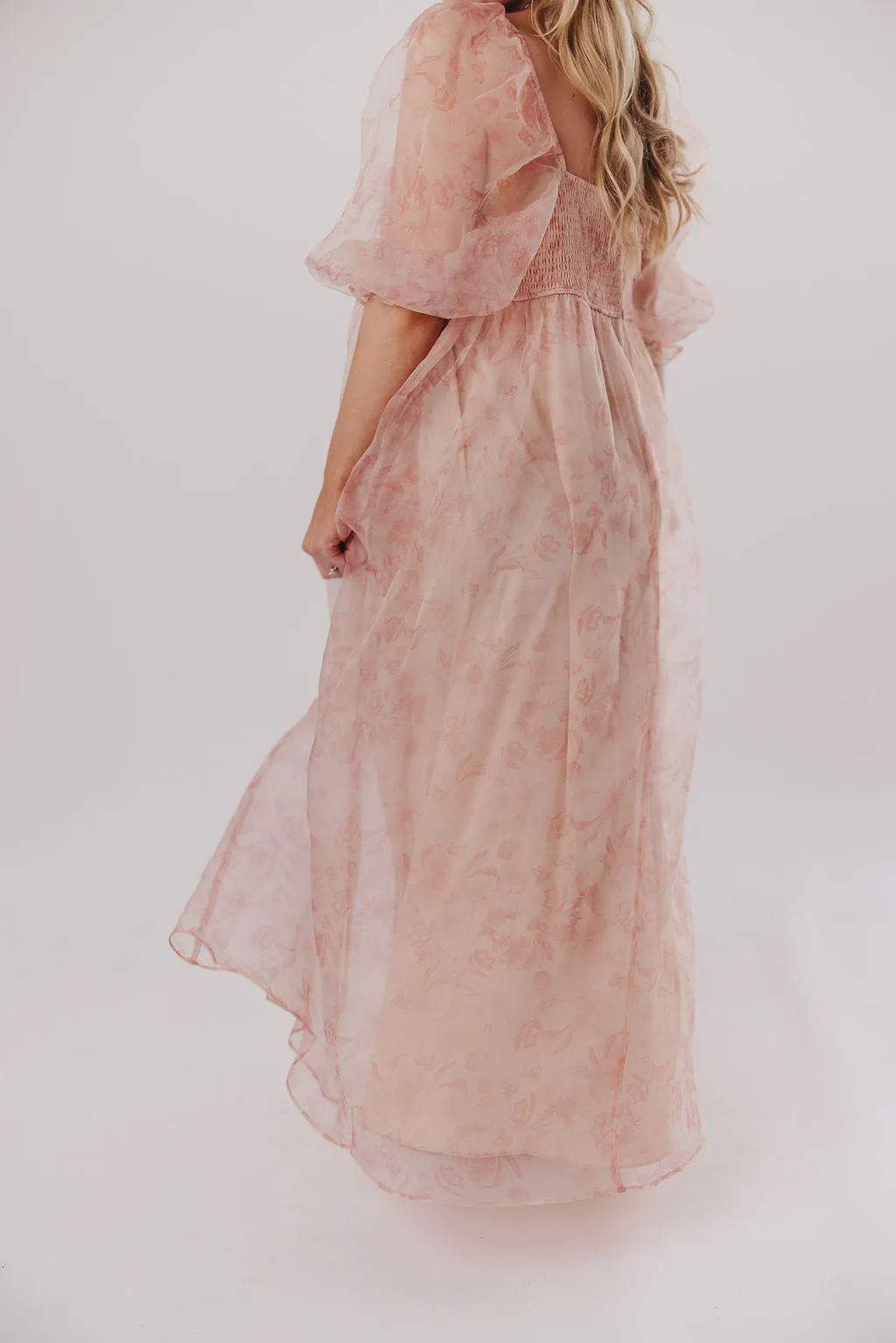 *New* Mona Maxi Dress with Smocking in Pink Floral - Bump Friendly & Inclusive Sizing (S-3XL)