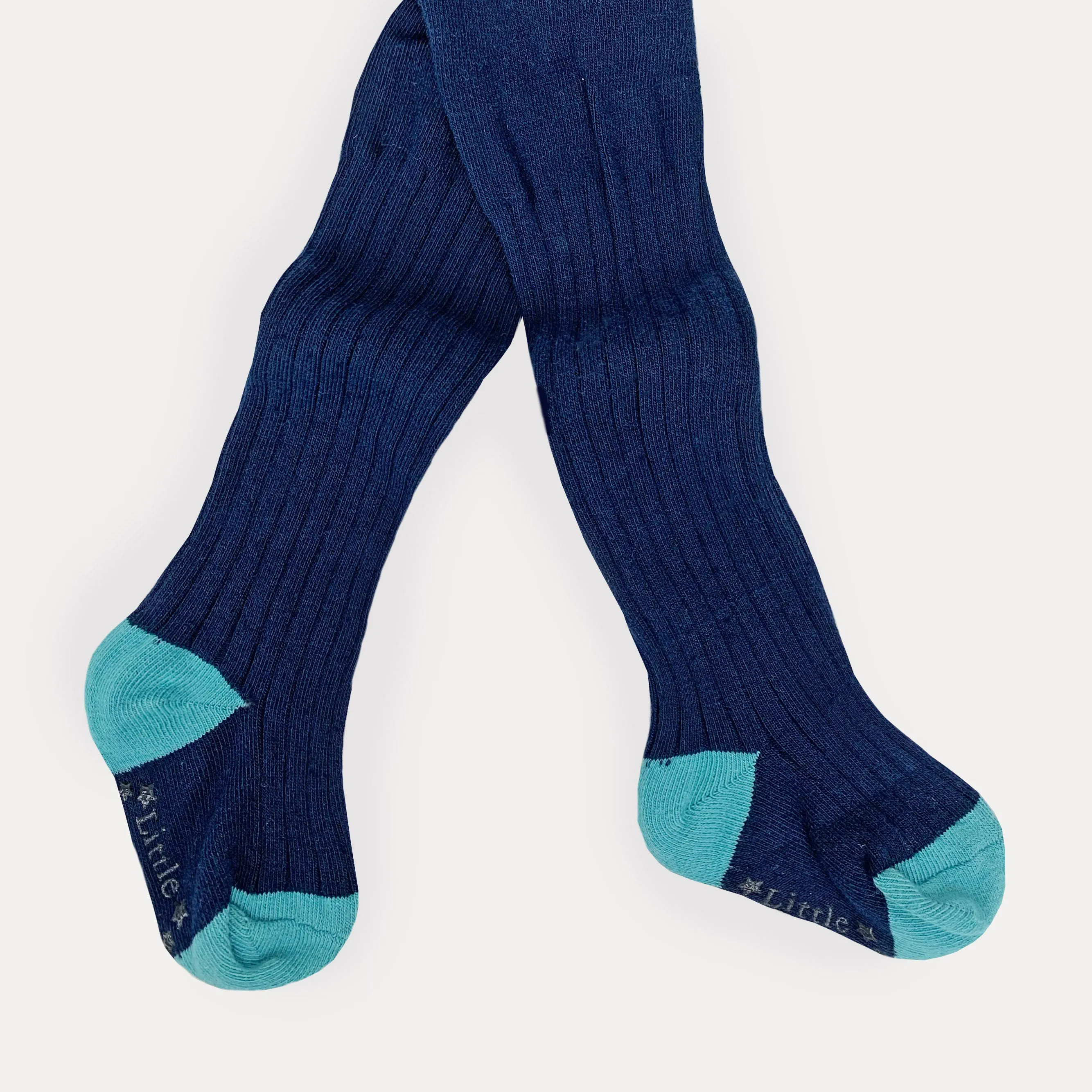 Non-Slip Super Soft Ribbed Baby and Toddler Tights in Navy