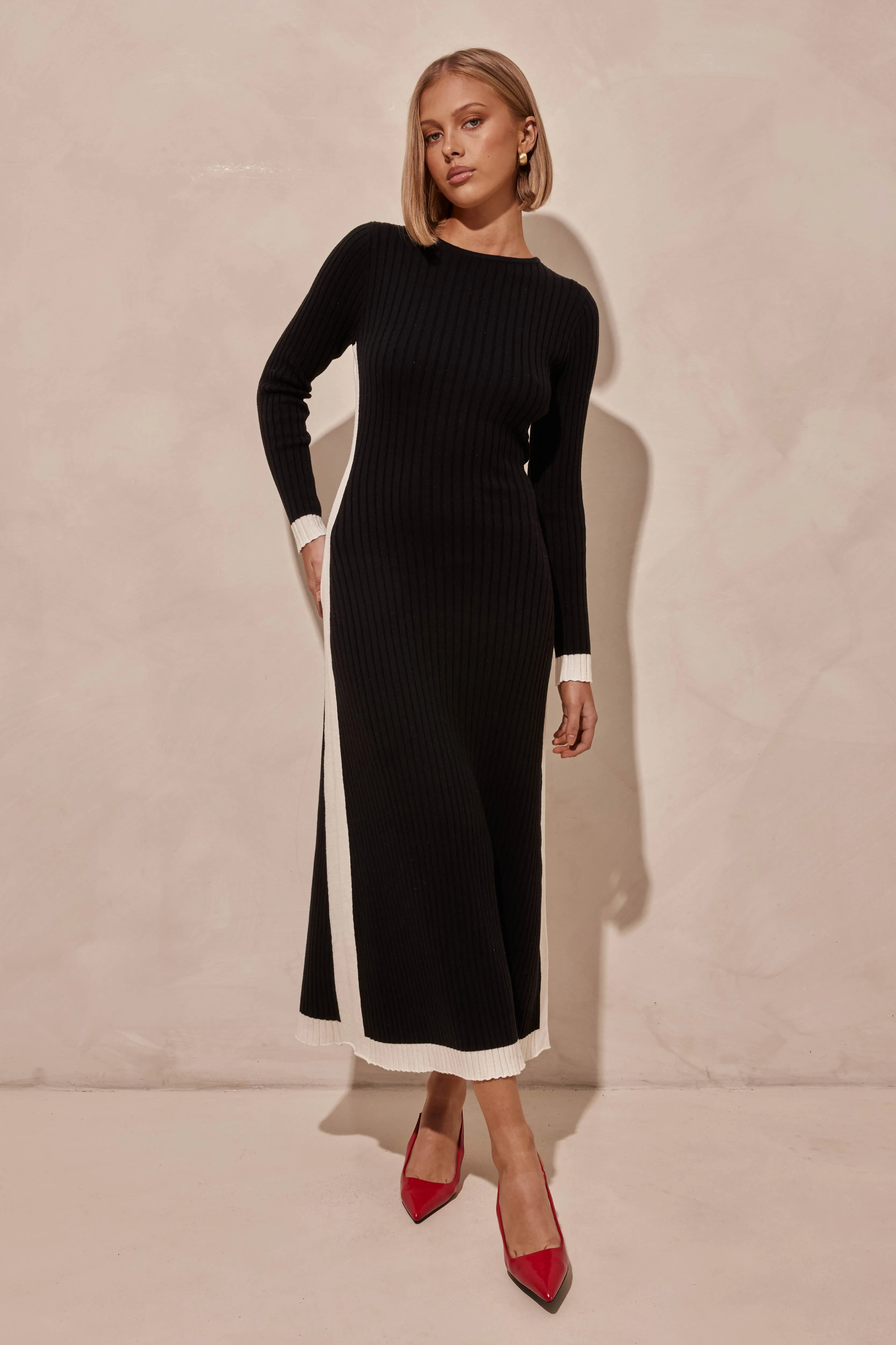 Ophelia Knit Maxi Dress (Black)