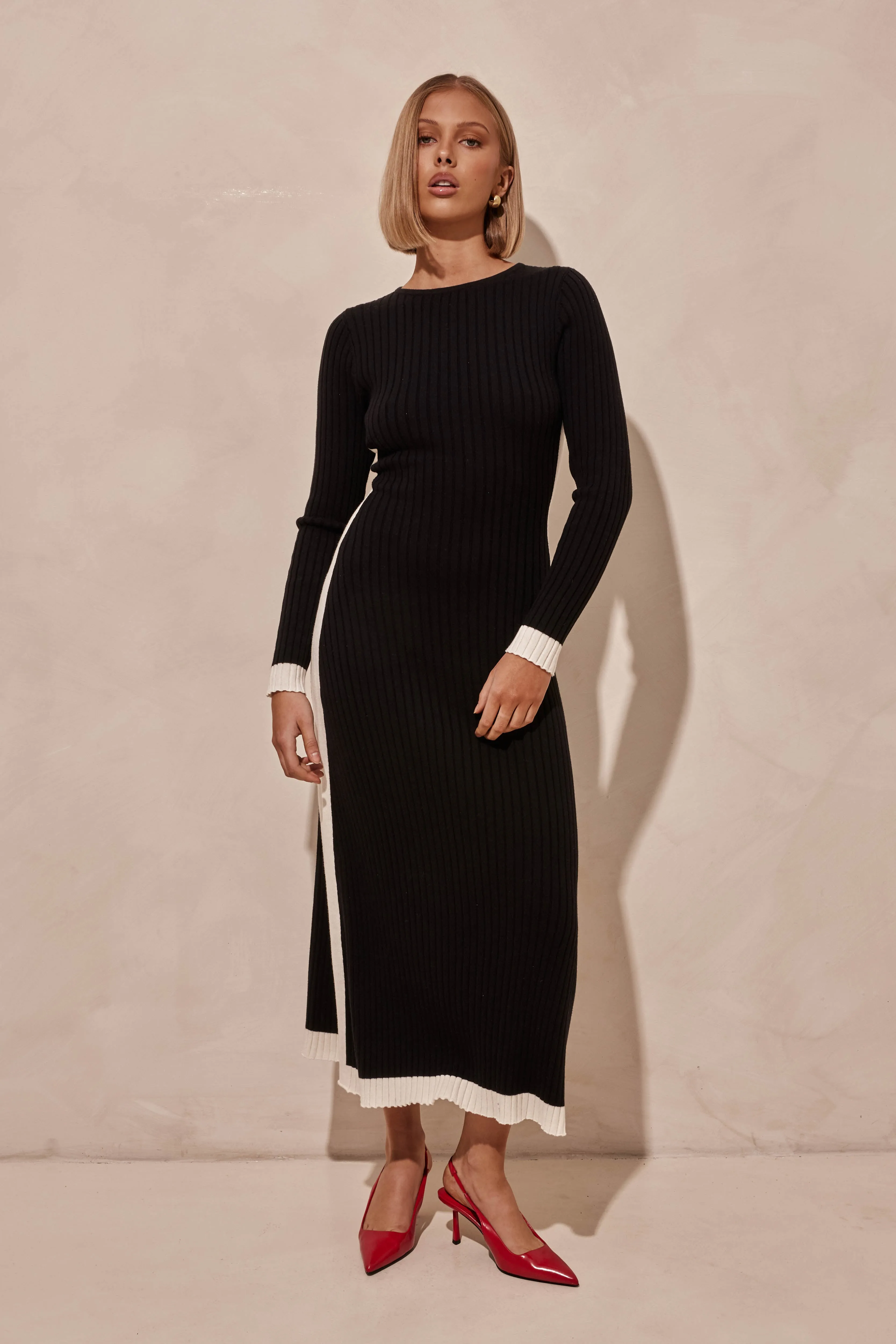 Ophelia Knit Maxi Dress (Black)