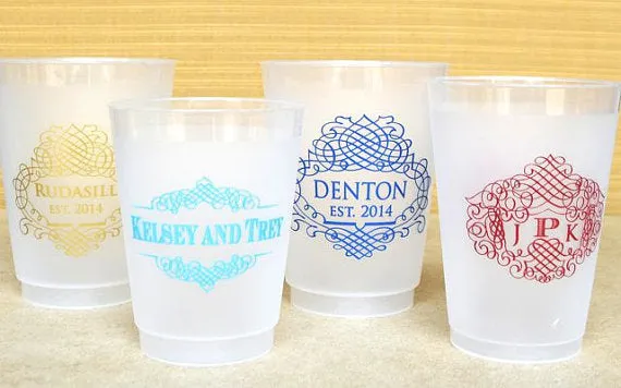 Ornate Border Custom Shatterproof Cups