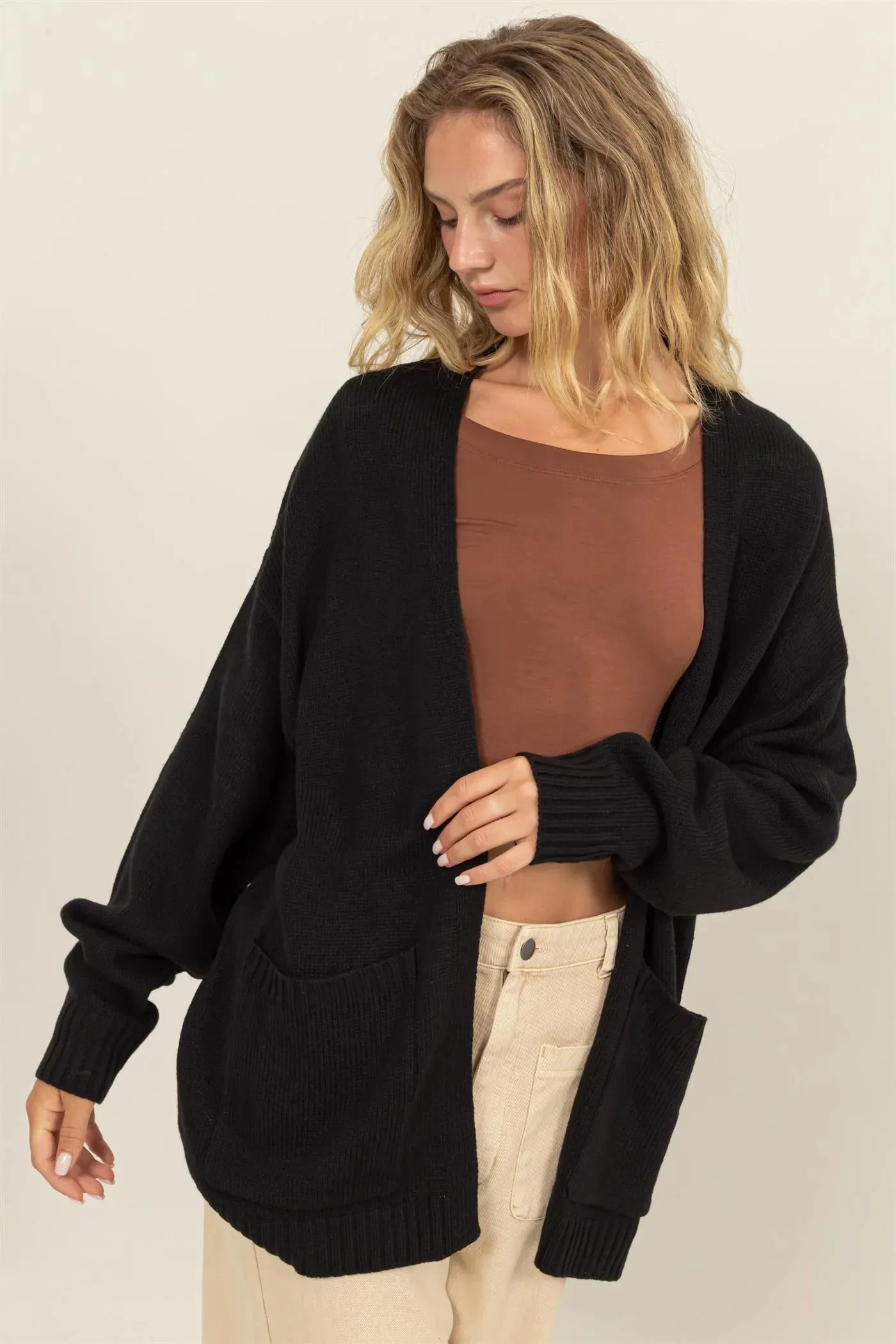 Oversized Open Cardigan