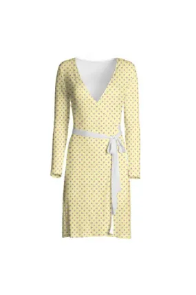 Pale Yellow Rose Wrap Dress