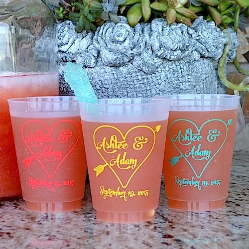 Personalized Arrow Heart Cups