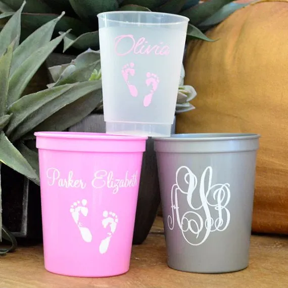 Personalized Baby Shower Stadium Cups