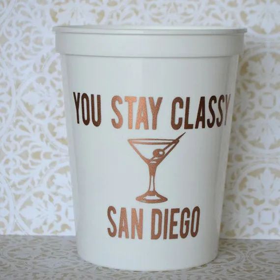 Personalized Bachelorette Weekend Plastic Stadium Cups