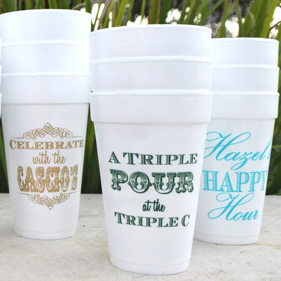 Personalized Family Pride Styrofoam Cups