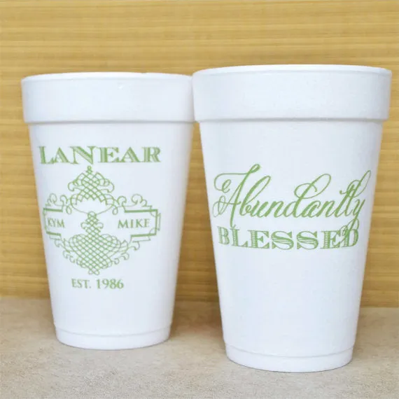 Personalized Family Pride Styrofoam Cups