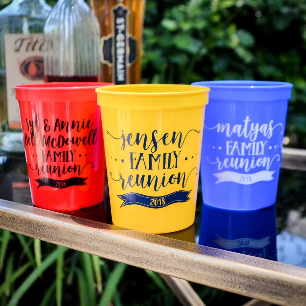 Personalized Family Reunion Stadium Cups