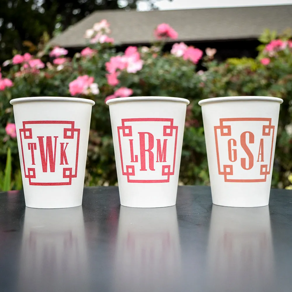 Personalized Frame Monogram Paper Cups