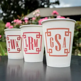 Personalized Frame Monogram Paper Cups