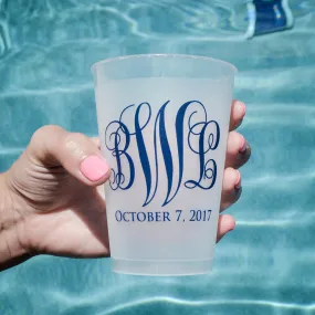 Personalized Monogram Frost-Flex Plastic Cups