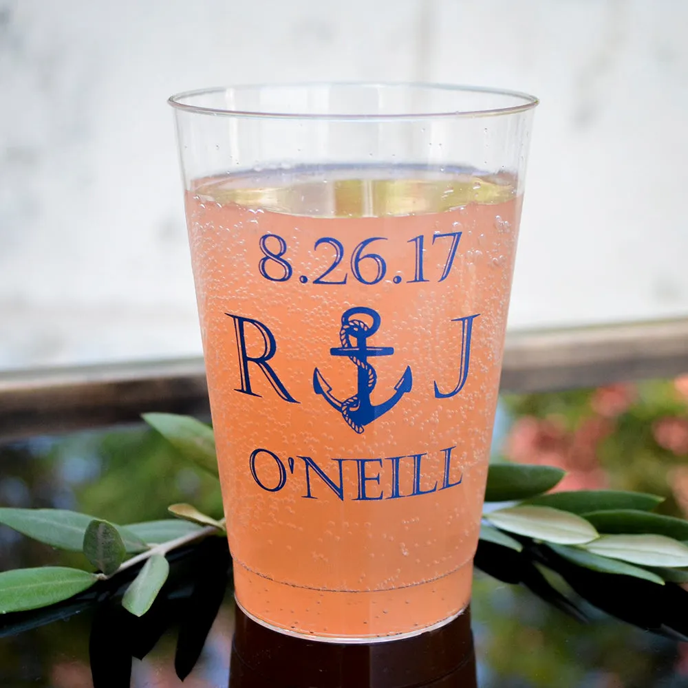 Personalized Nautical Hard Plastic Cups