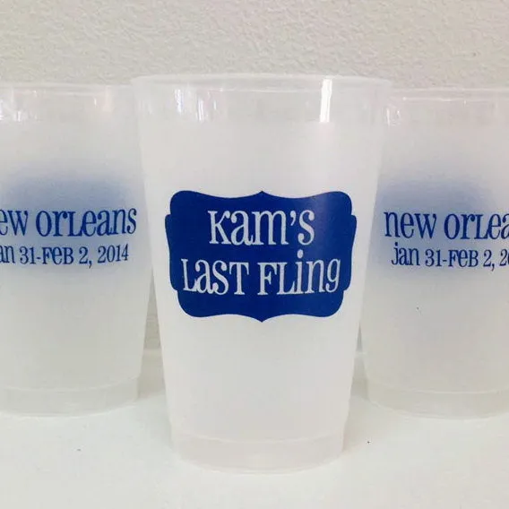 Personalized Shatterproof Bachelorette Party Cups