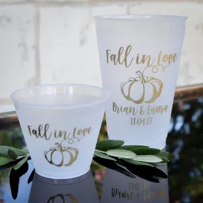 Personalized Shatterproof Fall Wedding Cups