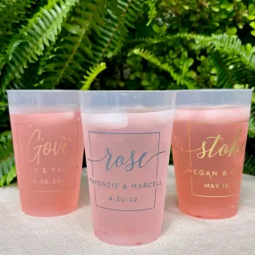 Personalized Square Monogram Frost Flex Cups