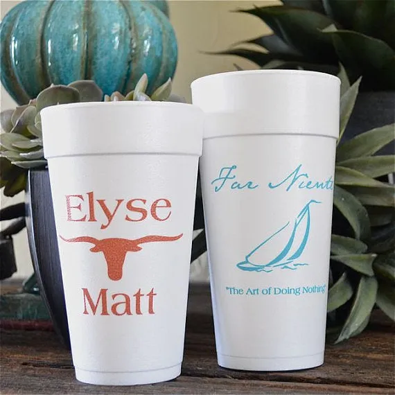 Personalized State Image Styrofoam Party Cups