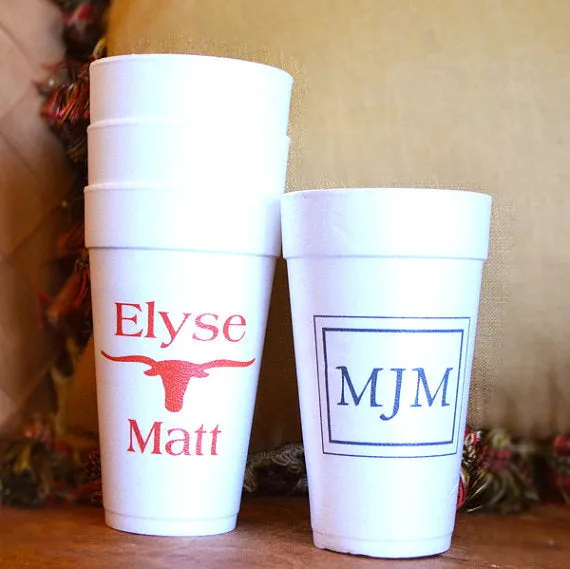 Personalized Texas Pride Styrofoam Cups