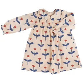 Pigeon Organics - Blue, tulip print, smock dress,