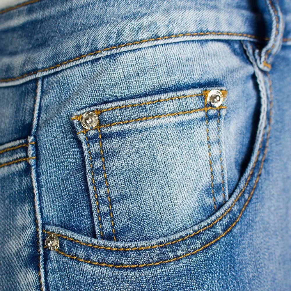 Pockets Zipper Patchwork Washed Pencil Jeans