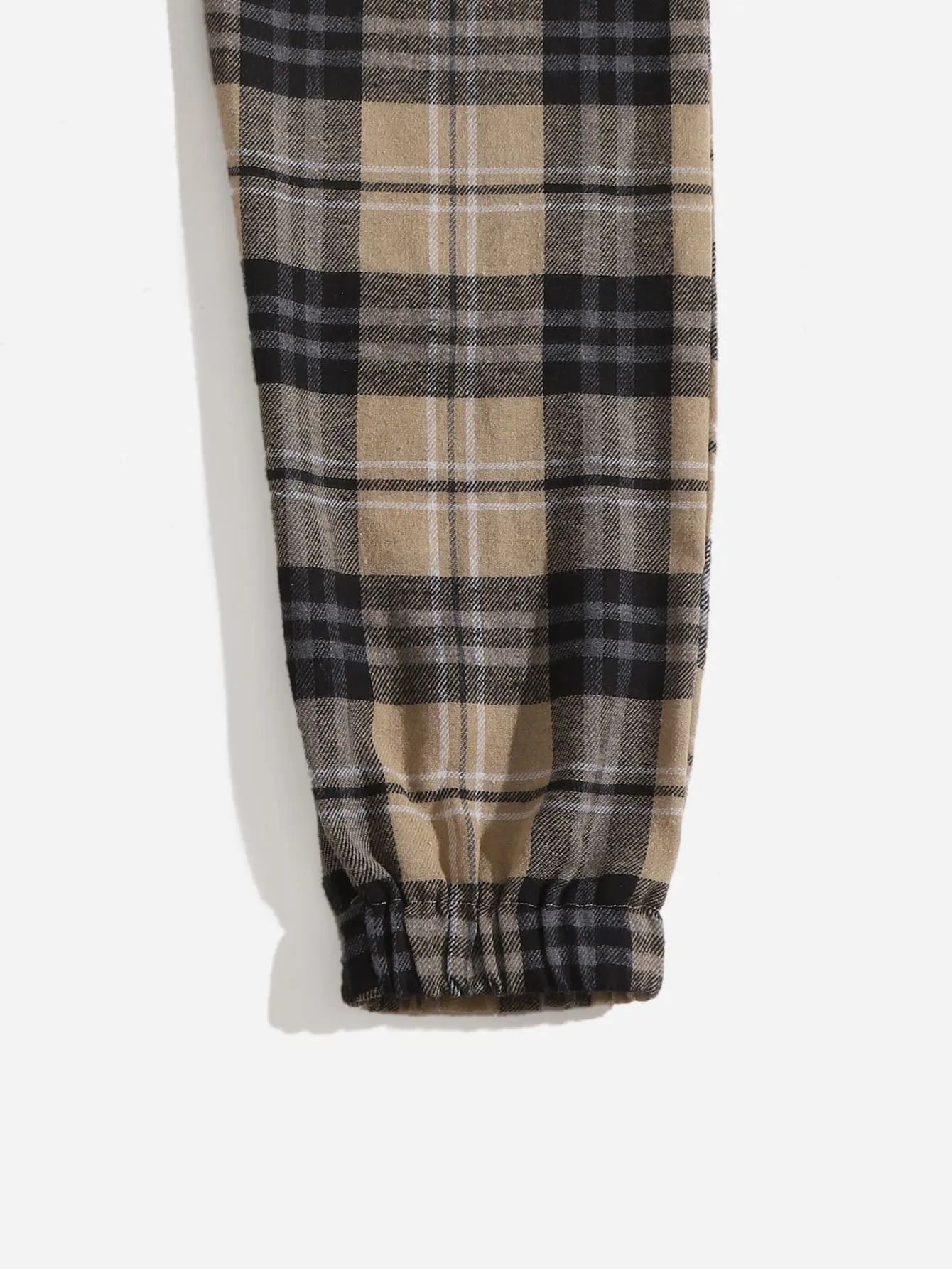 Preppy Tartan Pocket Natural Long Women Pants