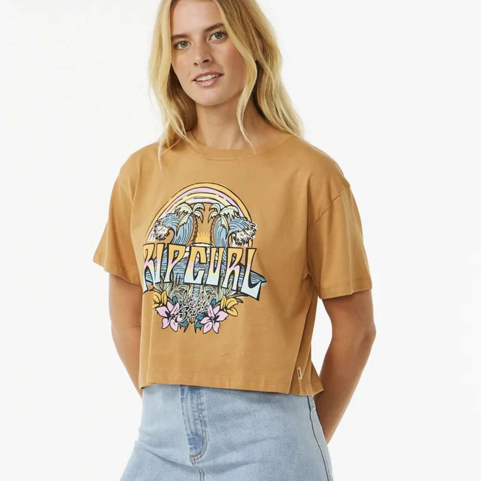 Ripcurl Women's Block Party Crop Short Sleeve Tee