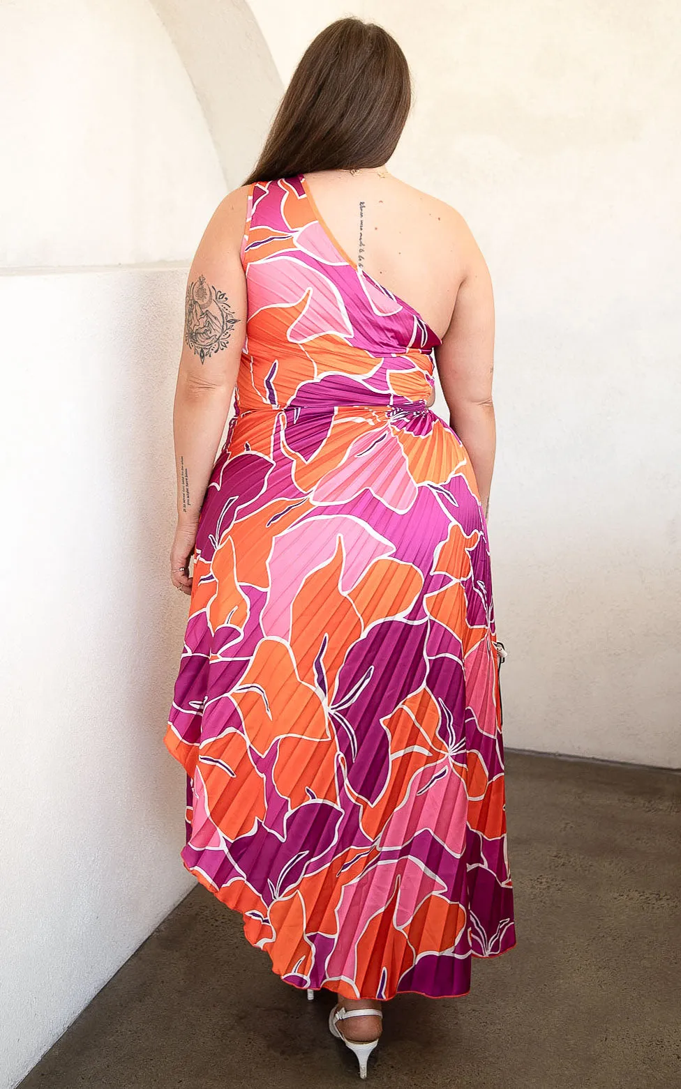 Rochelle Maxi Dress - Orange Purple Floral