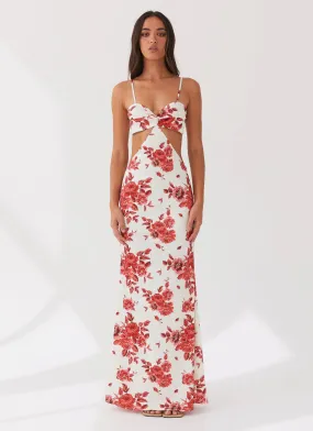 Rosie Satin Maxi Dress - Rosa Floria