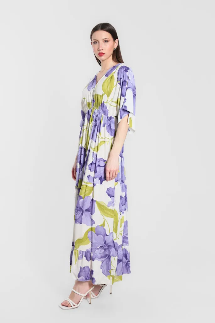 Sandra Iris Print Viscose Maxi Dress (DQ209R)